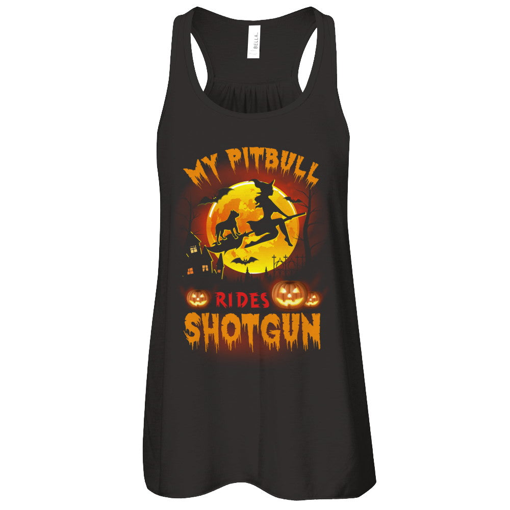 My Pitbull Rides Shotgun Halloween Dog T-Shirt & Tank Top | Teecentury.com