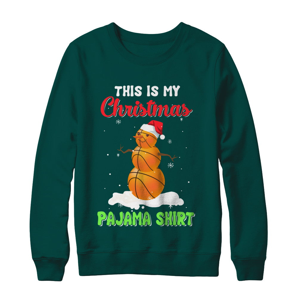 This Is My Christmas Pajama Xmas Snowman Basketball T-Shirt & Sweatshirt | Teecentury.com