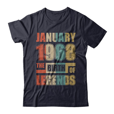 Vintage Retro January 1968 Birth Of Legends 54th Birthday T-Shirt & Hoodie | Teecentury.com