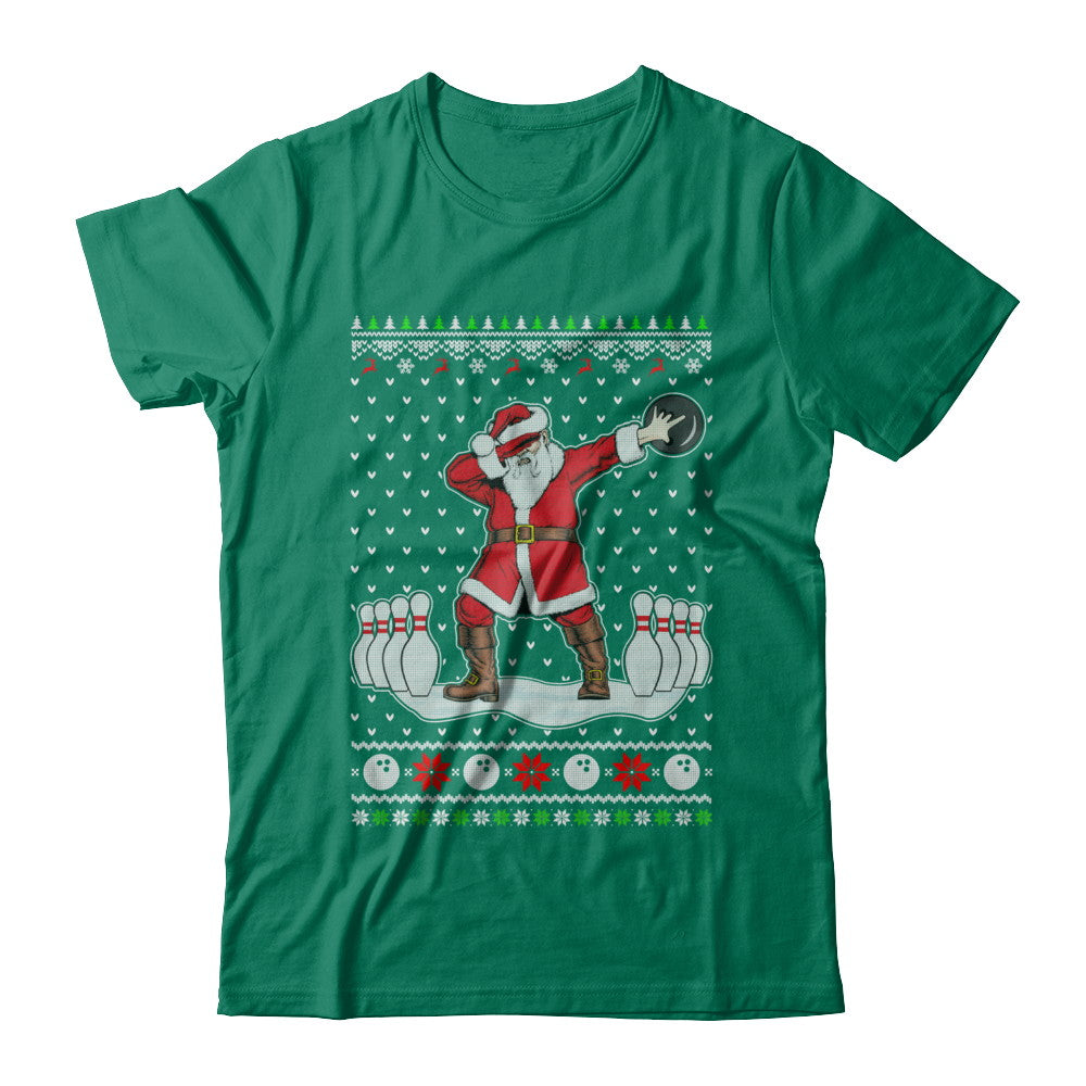Dabbing Santa Claus Bowling Ugly Christmas Sweater T-Shirt & Sweatshirt | Teecentury.com