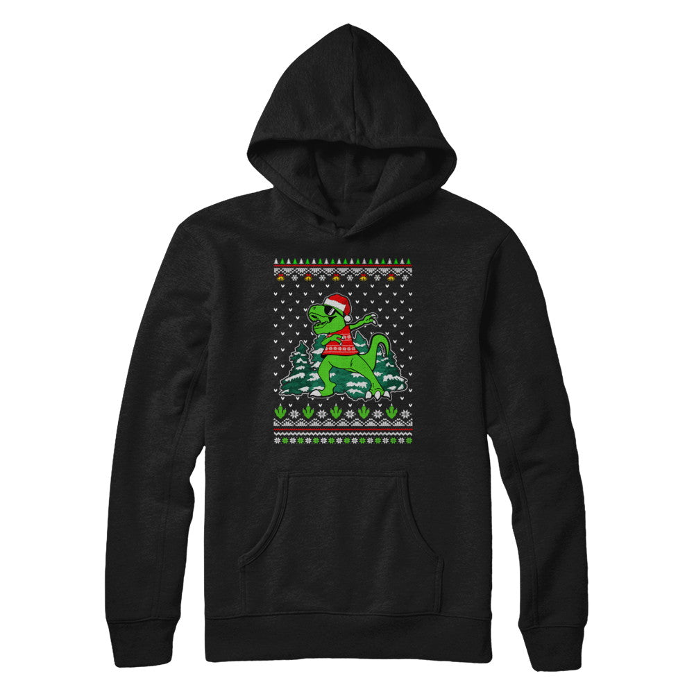Funny Dab Dabbing Dinosaur Ugly Christmas Sweater Xmas T-Shirt & Sweatshirt | Teecentury.com