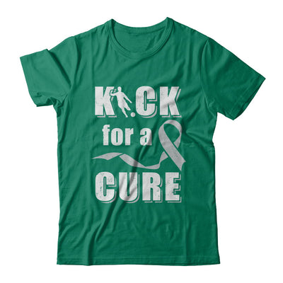 Kick For A Cure Soccer Gray Brain Cancer Diabetes Awareness T-Shirt & Hoodie | Teecentury.com