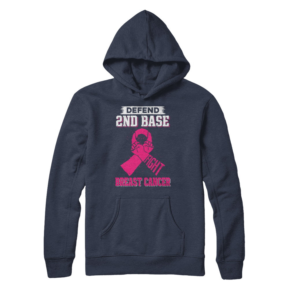 Defend 2nd Base Fight Breast Cancer Awareness T-Shirt & Hoodie | Teecentury.com