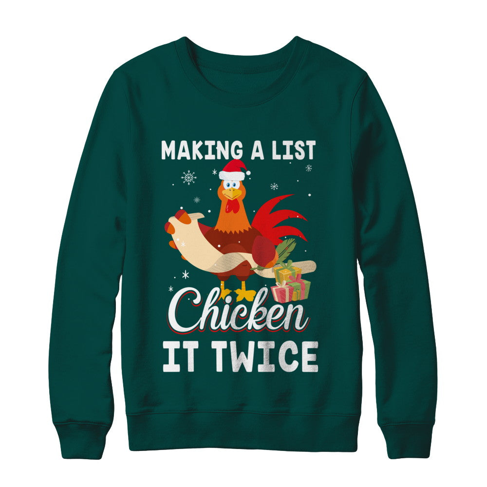 Chicken It Twice Funny Chicken Christmas T-Shirt & Sweatshirt | Teecentury.com