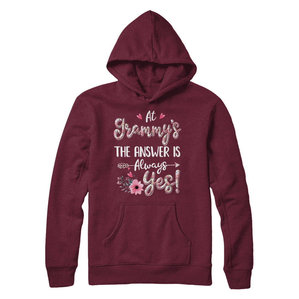 At Grammy's The Answer Is Always Yes Floral Mothers Day Gift T-Shirt & Hoodie | Teecentury.com