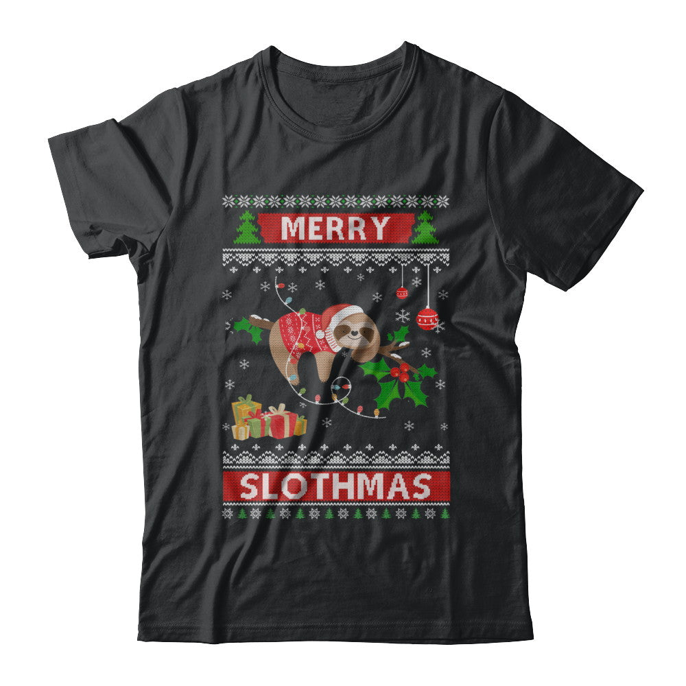 Merry Slothmas Funny Sloth Ugly Christmas Sweater T-Shirt & Sweatshirt | Teecentury.com