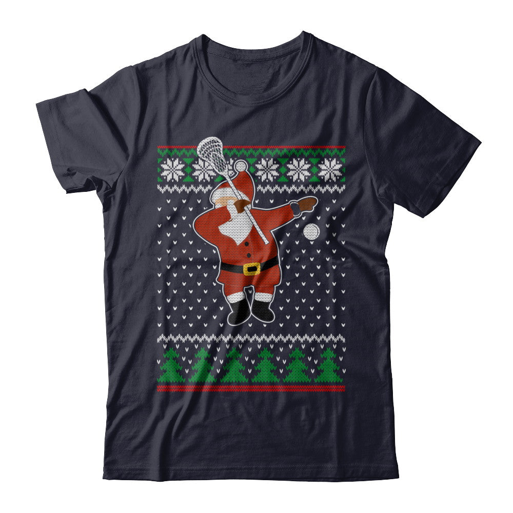 Dabbing Santa Lacrosse Ugly Sweater Christmas T-Shirt & Sweatshirt | Teecentury.com