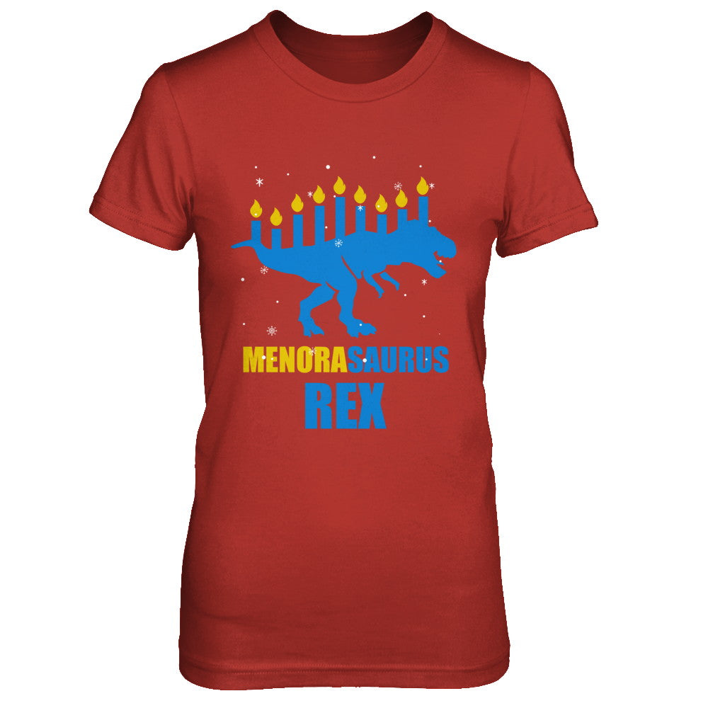 Hanukkah Dinosaur Tyrannosaurus Rex Menorah Menorasaurus T-Shirt & Sweatshirt | Teecentury.com