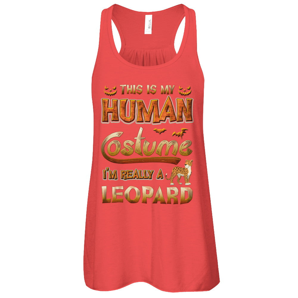 Leopard Halloween My Human Costume I'm Really A Leopard T-Shirt & Tank Top | Teecentury.com