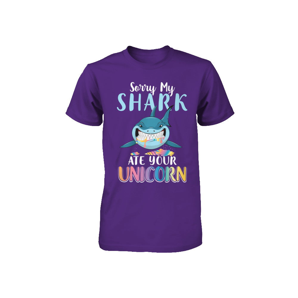 Sorry My Shark Ate Your Unicorn Funny Shark Youth Youth Shirt | Teecentury.com