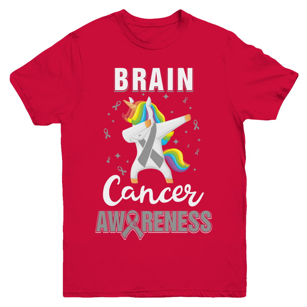 Inspirational Brain Cancer Awareness Unicorn Support Youth Youth Shirt | Teecentury.com