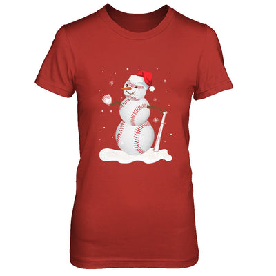 Christmas Baseball Snowman Christmas T-Shirt & Sweatshirt | Teecentury.com