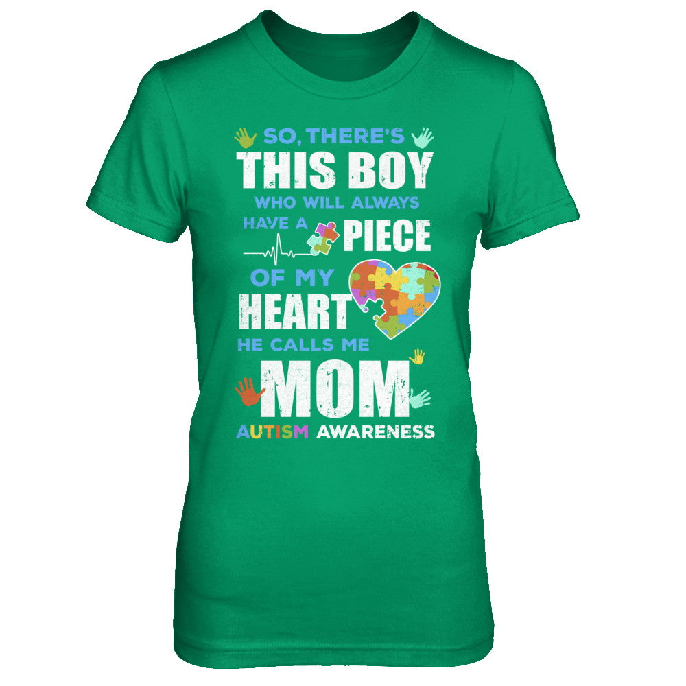 There's This Boy He Calls Me Mom Autism Awareness T-Shirt & Hoodie | Teecentury.com