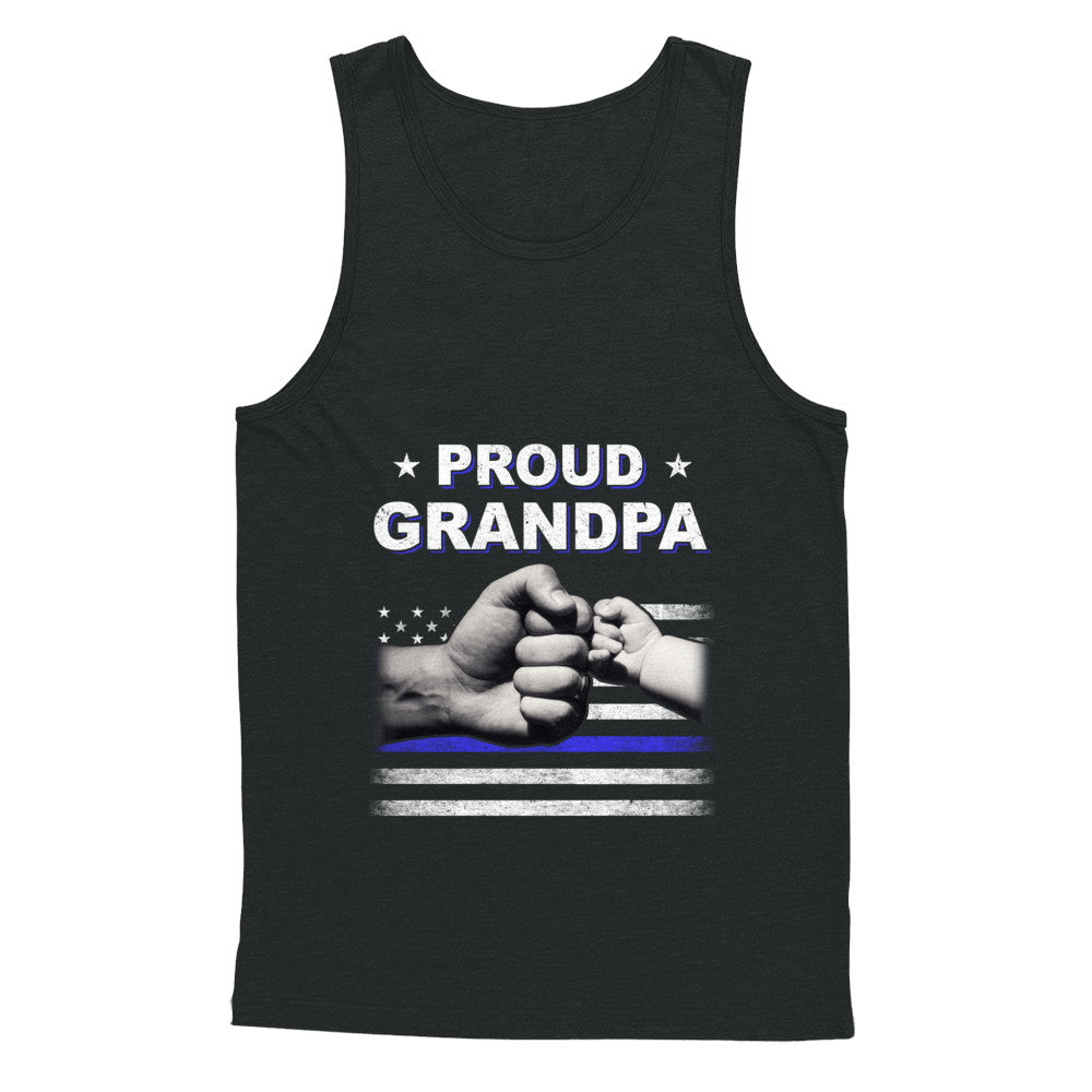 Proud Grandpa Police Thin Blue Line Flag Fathers Day T-Shirt & Hoodie | Teecentury.com