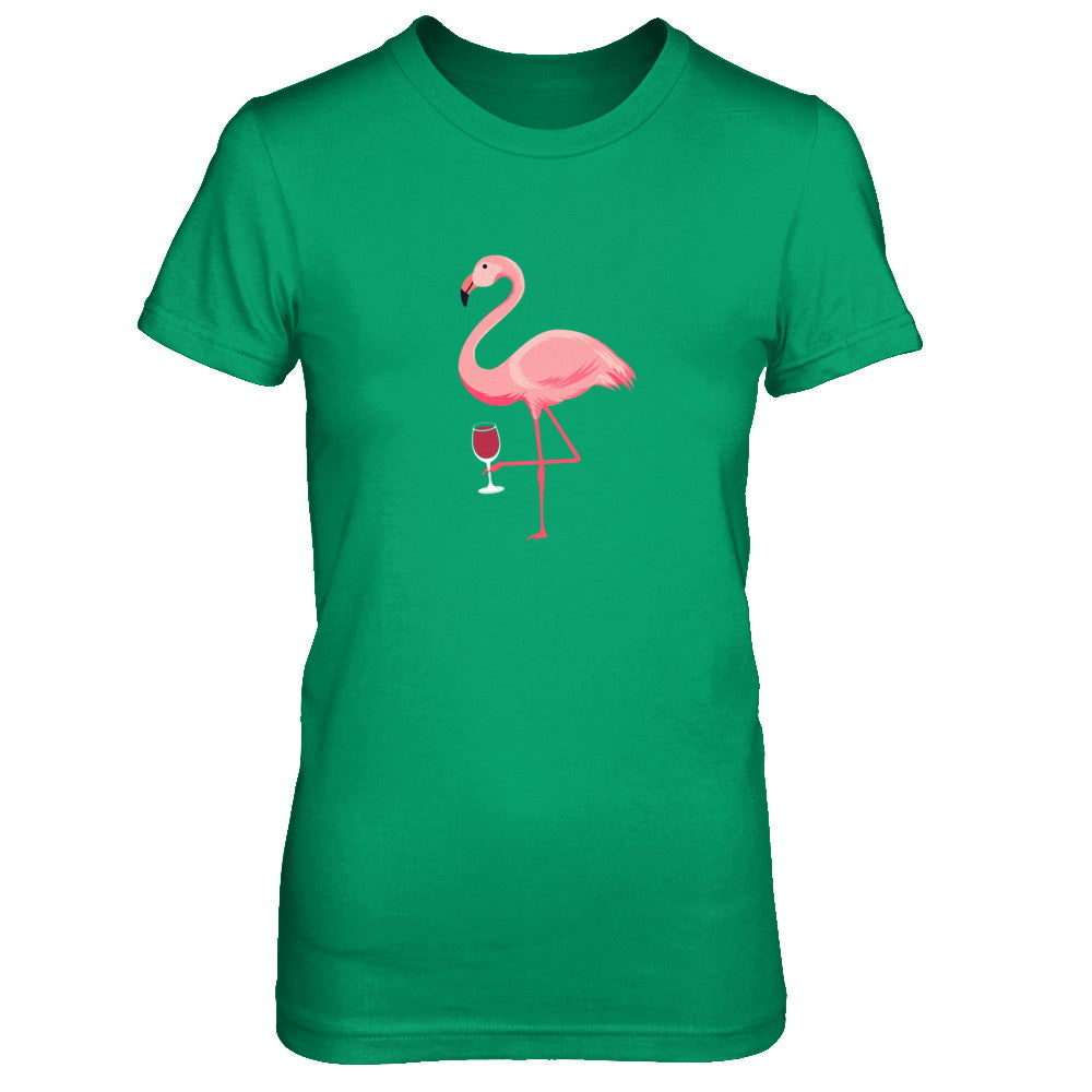 Wine Lover's Pink Flamingo Fun Party Wine T-Shirt & Tank Top | Teecentury.com
