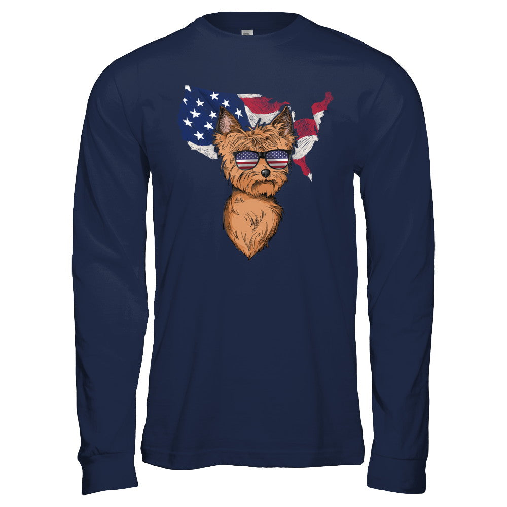 Funny Patriot Yorkie Dog 4Th Of July American Flag T-Shirt & Hoodie | Teecentury.com