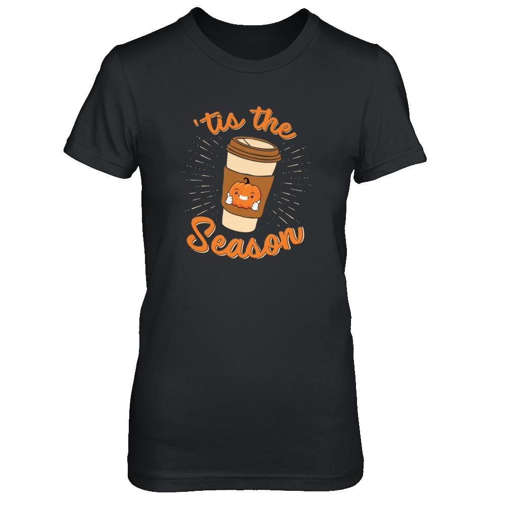 Autumn Fall Pumpkin Spice Coffee Tis The Season Mom T-Shirt & Tank Top | Teecentury.com