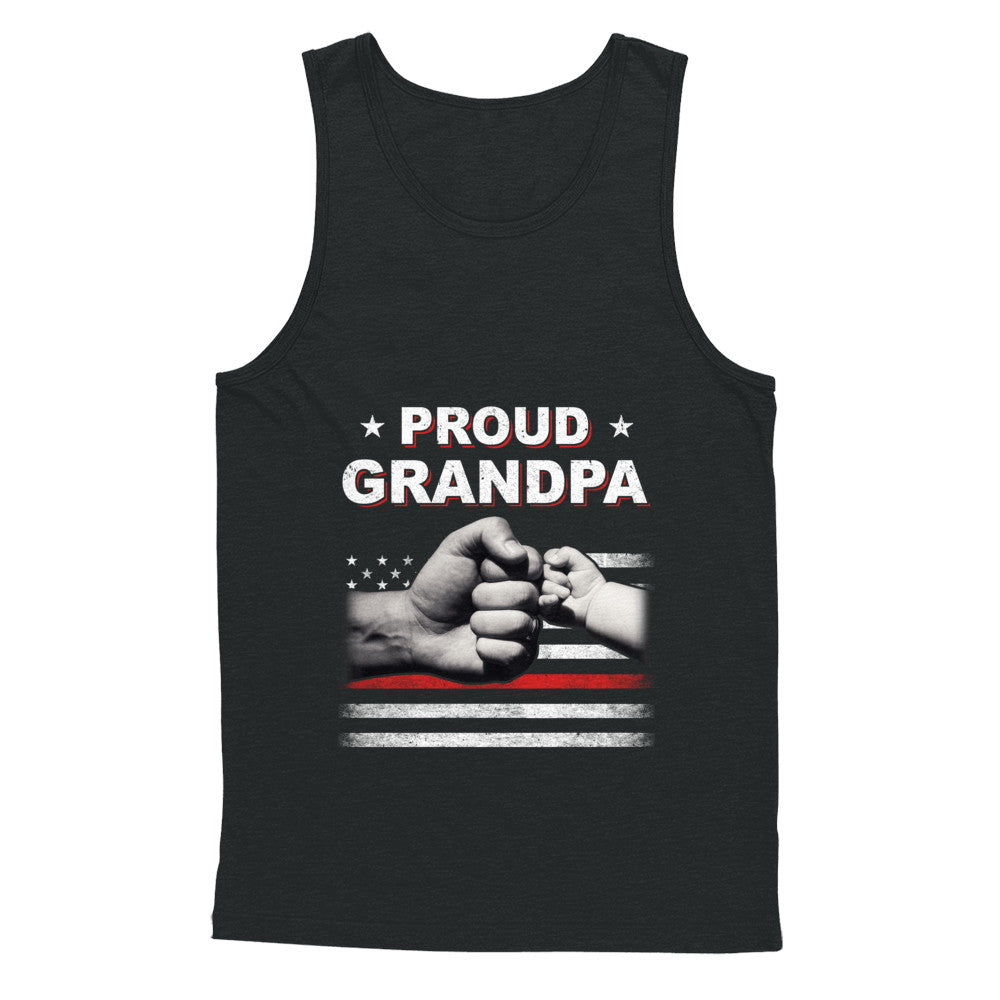Proud Grandpa Fireman Firefighter Thin Red Line Flag Fathers Day T-Shirt & Hoodie | Teecentury.com