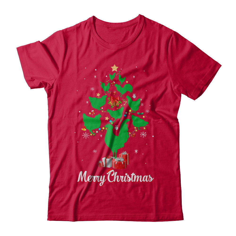 Funny Chicken Merry Christmas Tree Ugly Sweater T-Shirt & Sweatshirt | Teecentury.com