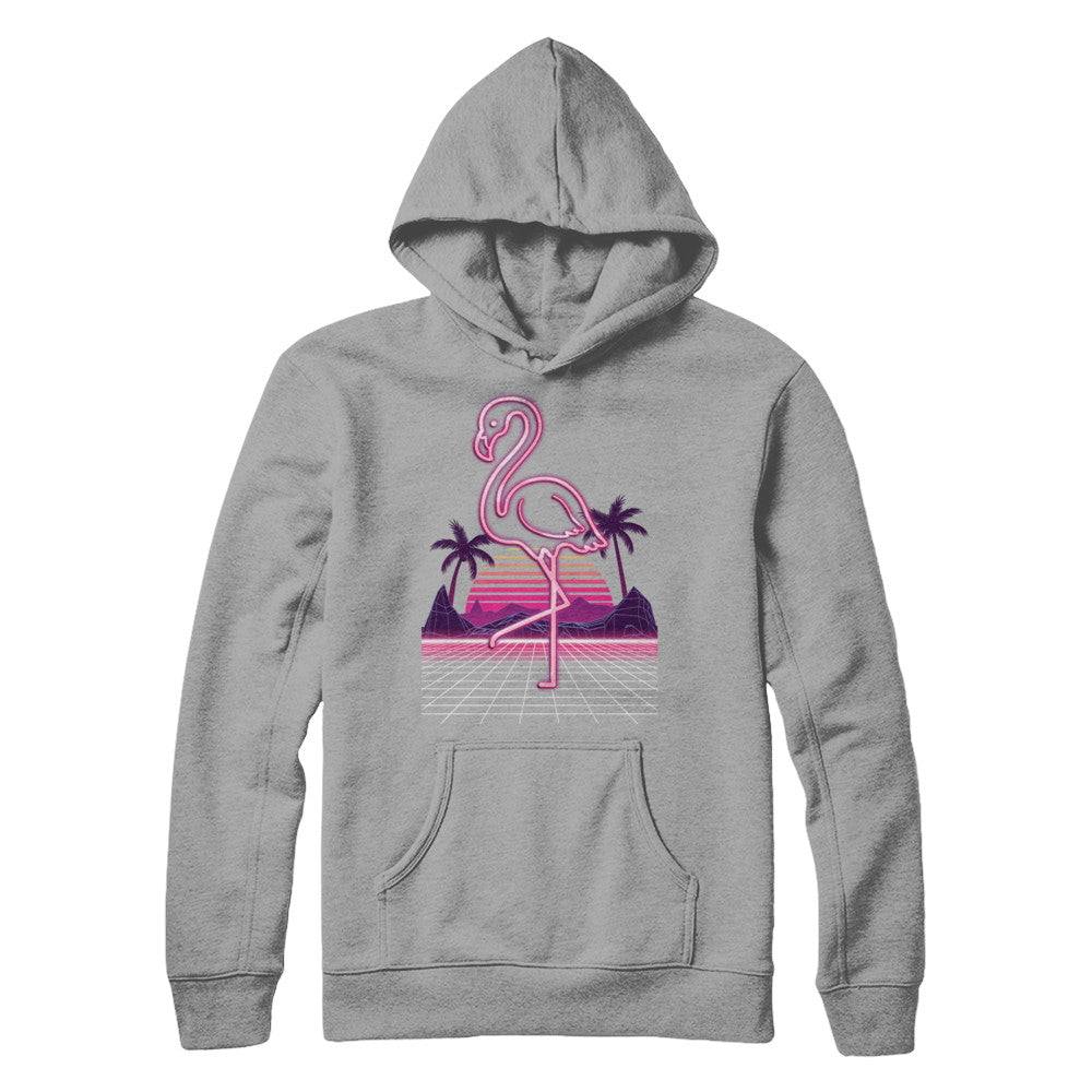 80s Retro Neon Sign Pink Flamingo Bird T-Shirt & Hoodie | Teecentury.com
