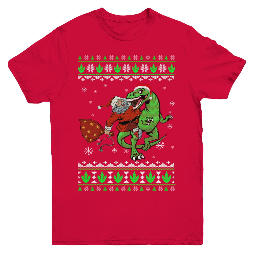 Santa riding clearance dinosaur sweater