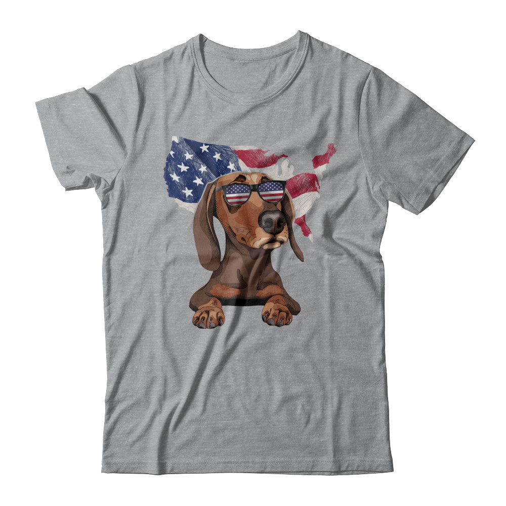 Funny Patriot Dachshund Dog 4Th Of July American Flag T-Shirt & Hoodie | Teecentury.com