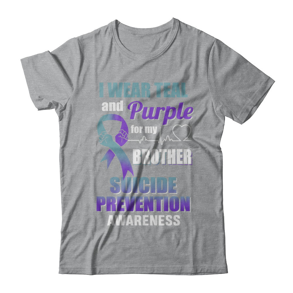 I Wear Teal Purple For My Brother Suicide Prevention T-Shirt & Hoodie | Teecentury.com