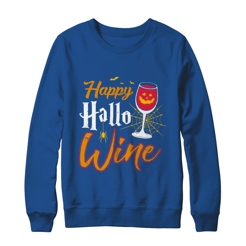 Happy Hallo Wine Funny Halloween T-Shirt & Sweatshirt | Teecentury.com