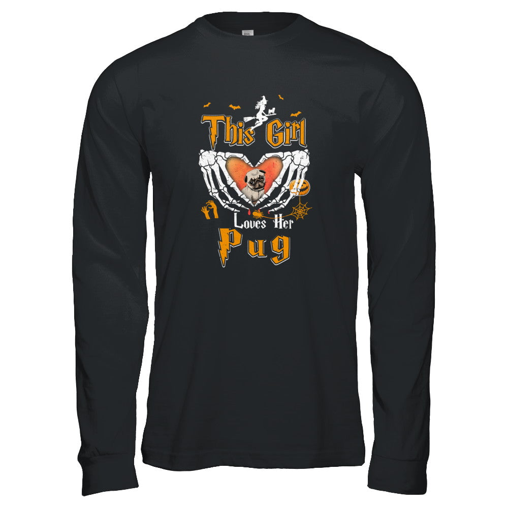 This Girl Love Her Dog Pug Halloween T-Shirt & Tank Top | Teecentury.com
