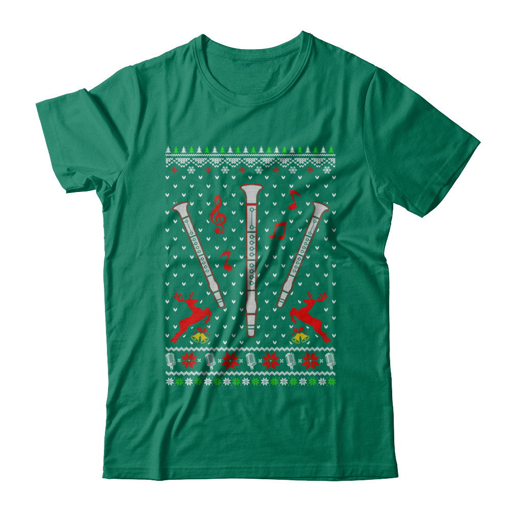 Santa Clarinet Ugly Christmas Sweater Gifts T-Shirt & Sweatshirt | Teecentury.com