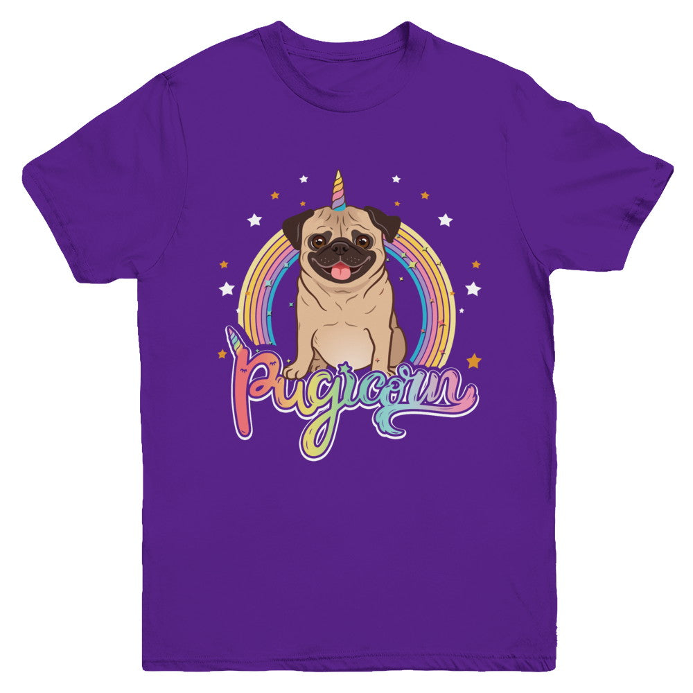 Rainbow Pugicorn Pug Unicorn For Kids Youth Youth Shirt | Teecentury.com
