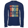 Vintage Retro October 1958 Birth Of Legends 64th Birthday T-Shirt & Hoodie | Teecentury.com