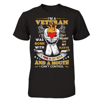 I'm A Veteran I Was Born With My Heart On My Sleeve T-Shirt & Hoodie | Teecentury.com