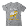 Football Survivor Tackle Yellow Childhood Cancer Awareness T-Shirt & Hoodie | Teecentury.com