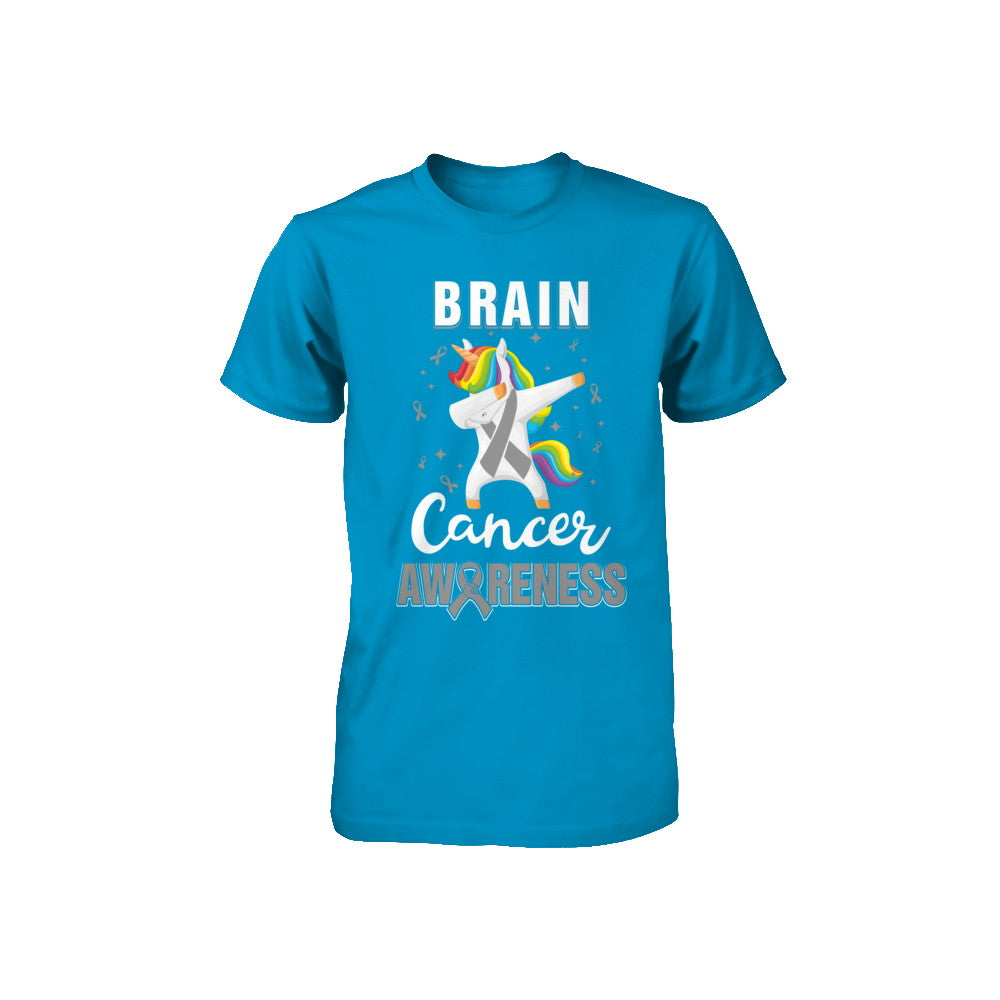 Inspirational Brain Cancer Awareness Unicorn Support Youth Youth Shirt | Teecentury.com
