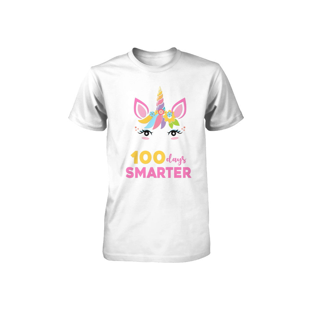 100 Days Smarter Of School Unicorn Girl Gifts Youth Youth Shirt | Teecentury.com