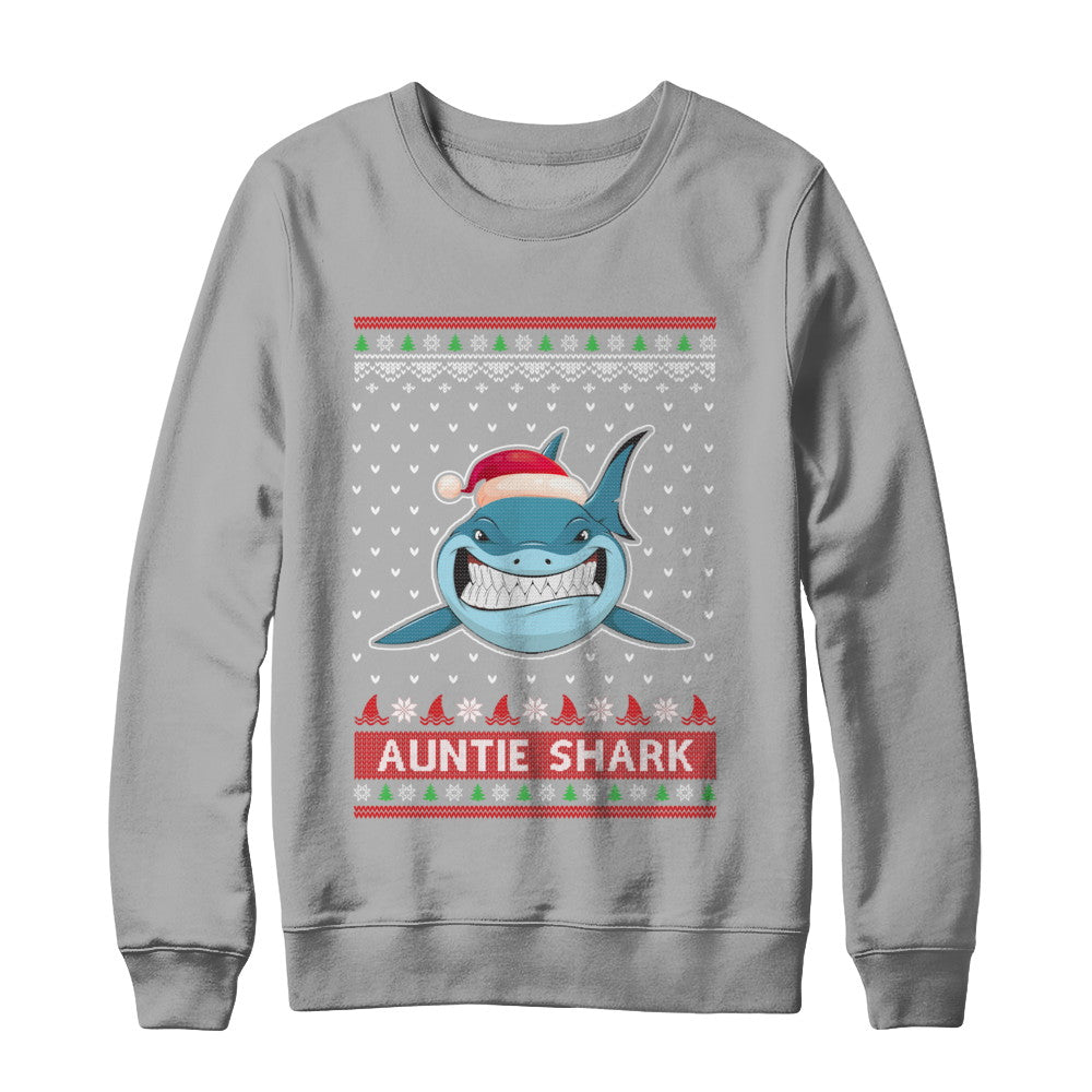 Santa Hat Auntie Shark Ugly Christmas Sweater T-Shirt & Sweatshirt | Teecentury.com
