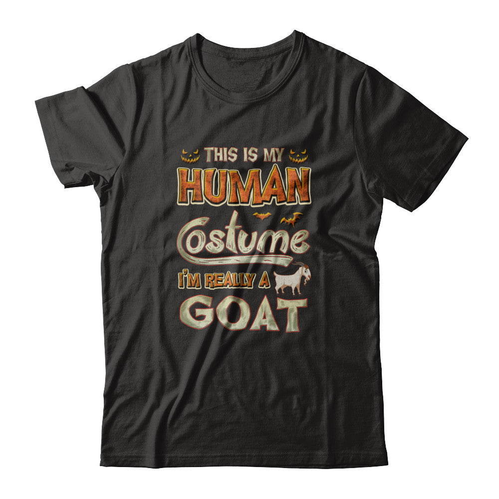 Goat Halloween My Human Costume I'm Really A Goat T-Shirt & Tank Top | Teecentury.com