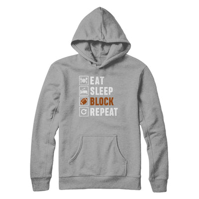 Funny Eat Sleep Block Repeat Football Gifts T-Shirt & Hoodie | Teecentury.com