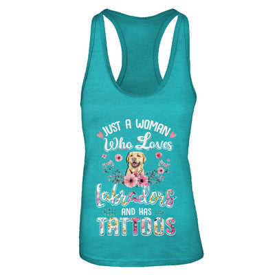 Just A Woman Who Loves Labradors And Has Tattoos T-Shirt & Tank Top | Teecentury.com