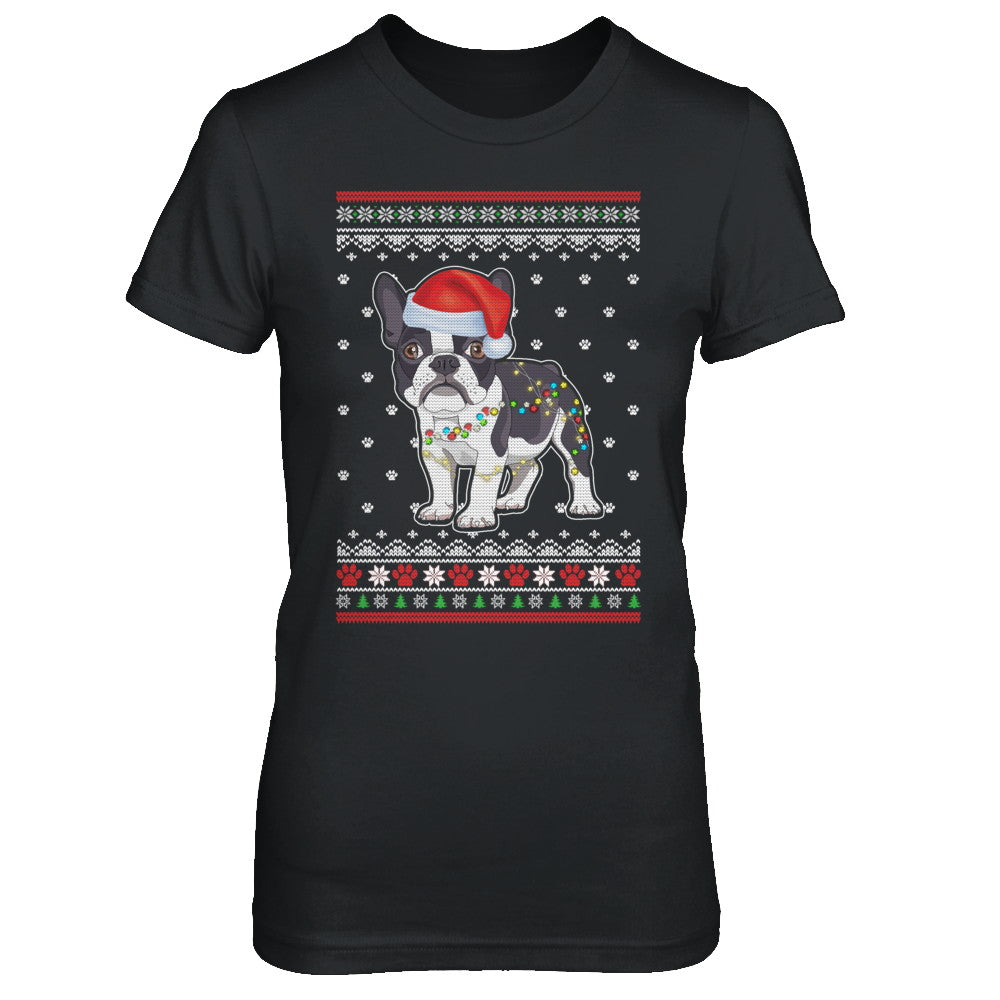 Bulldog Christmas Ugly Sweater Lights Dog Xmas Gift T-Shirt & Sweatshirt | Teecentury.com