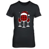 Red Plaid Buffalo Wine Santa Hat Christmas T-Shirt & Sweatshirt | Teecentury.com