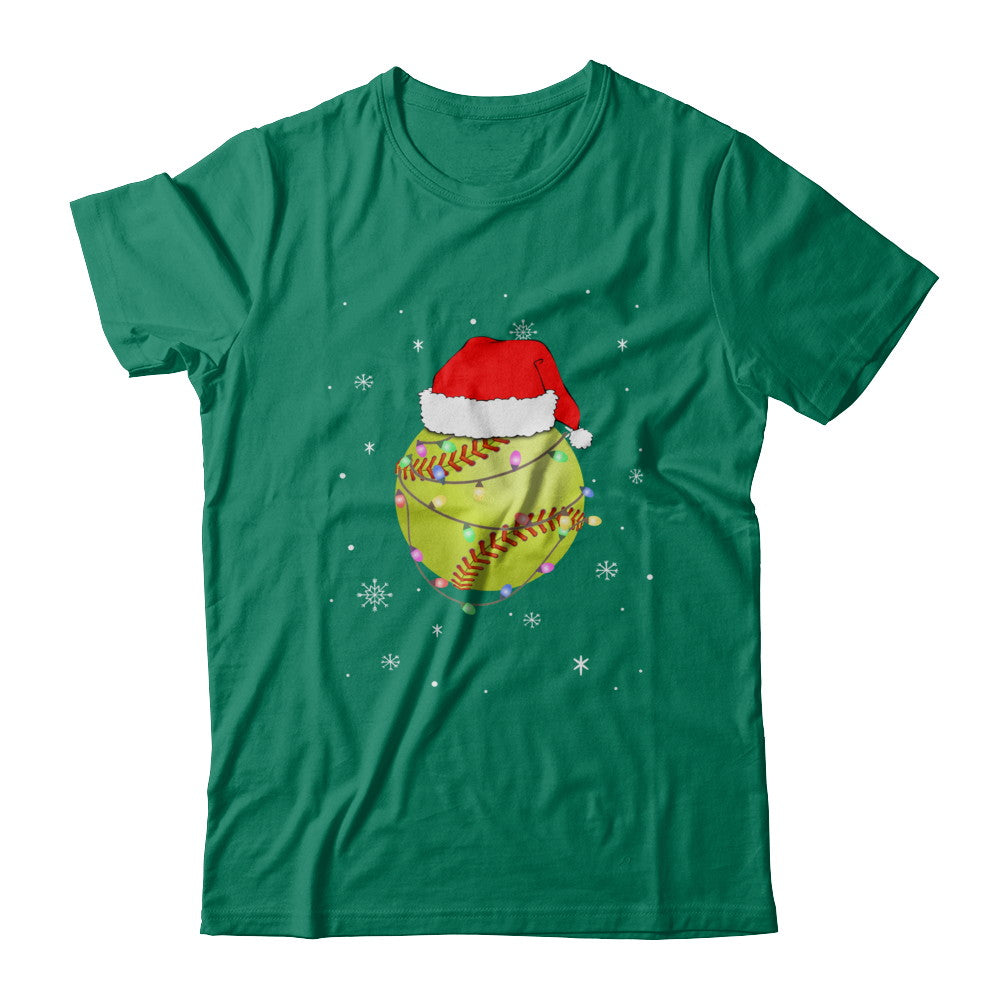 Santa Hat Softball Christmas Gifts T-Shirt & Sweatshirt | Teecentury.com
