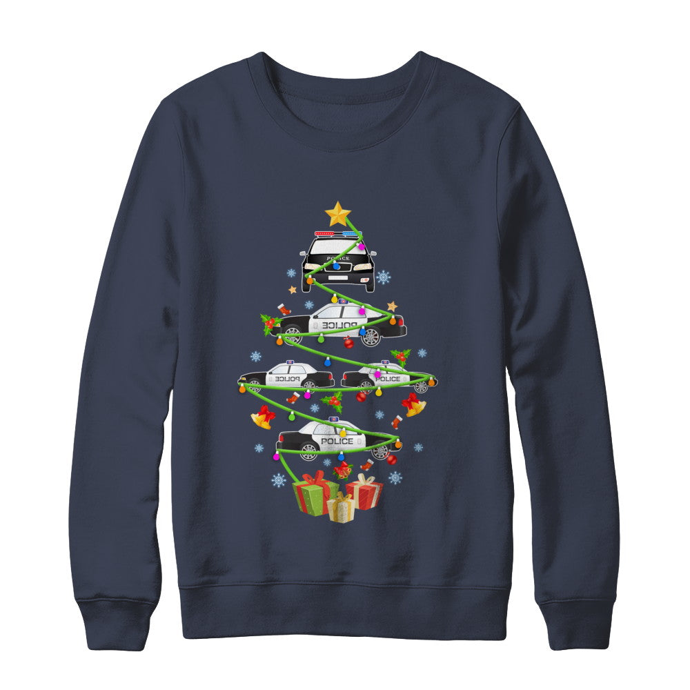 Police Officer Car Christmas Tree Ornament Decor Gift T-Shirt & Sweatshirt | Teecentury.com