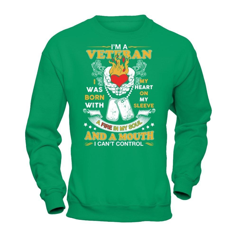I'm A Veteran I Was Born With My Heart On My Sleeve T-Shirt & Hoodie | Teecentury.com
