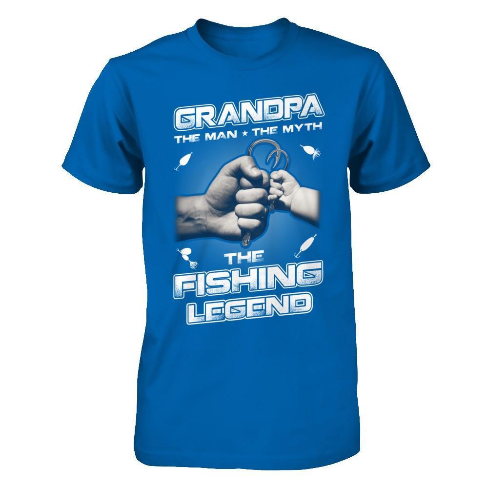 Grandpa The Man The Myth The Fishing Legend T-Shirt & Hoodie | Teecentury.com