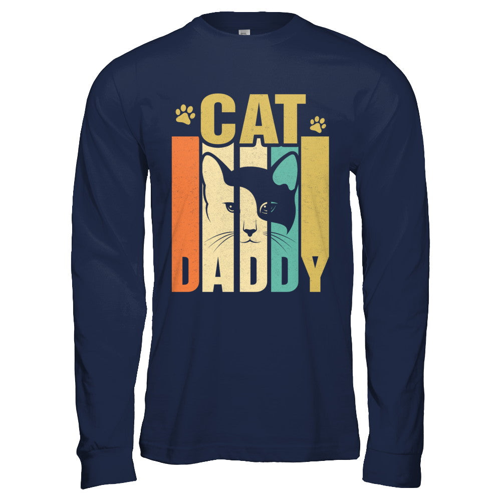 Retro Vintage Daddy Cat Father's Day Gift T-Shirt & Hoodie | Teecentury.com