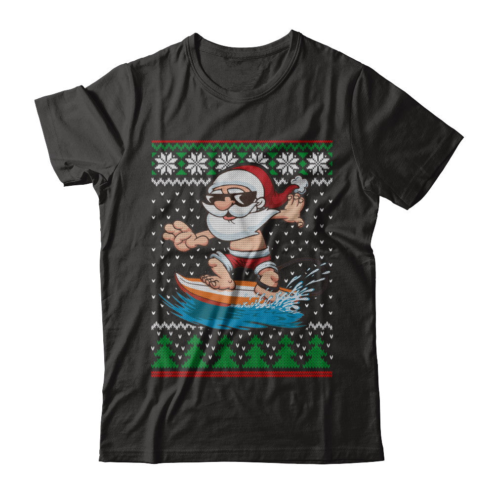 Santa Surfing Hawaiian Summer Christmas Ugly Sweater T-Shirt & Sweatshirt | Teecentury.com