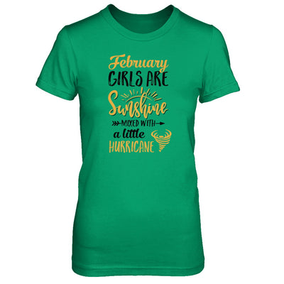 February Girls Sunshine Mixed With A Little Hurricane Birthday T-Shirt & Tank Top | Teecentury.com