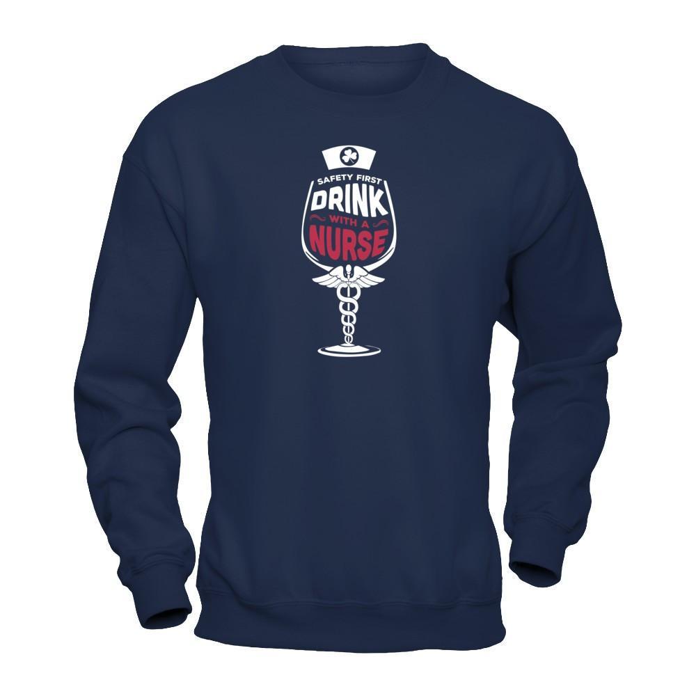 Irish Safety First Drink With A Nurse T-Shirt & Hoodie | Teecentury.com